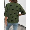 image:imageDokotoo Womens Sweaters Casual Creweck Short Sleeve Cotton Kint Summer Pullover Sweater TopsZ Green