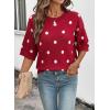 image:imageDokotoo Womens Sweaters Casual Creweck Short Sleeve Cotton Kint Summer Pullover Sweater TopsZ Red