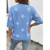 image:imageDokotoo Womens Sweaters Casual Creweck Short Sleeve Cotton Kint Summer Pullover Sweater TopsZ Sky Blue