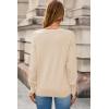 image:imageDokotoo Womens Sweaters Casual V Neck Long Sleeve Lightweight Sweaters Loose Solid Tops Pullover SweaterBeige