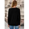 image:imageDokotoo Womens Sweaters Casual V Neck Long Sleeve Lightweight Sweaters Loose Solid Tops Pullover SweaterBlack