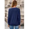 image:imageDokotoo Womens Sweaters Casual V Neck Long Sleeve Lightweight Sweaters Loose Solid Tops Pullover SweaterBlue