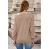 image:imageDokotoo Womens Sweaters Casual V Neck Long Sleeve Lightweight Sweaters Loose Solid Tops Pullover SweaterCoffee