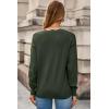 image:imageDokotoo Womens Sweaters Casual V Neck Long Sleeve Lightweight Sweaters Loose Solid Tops Pullover SweaterGreen