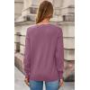 image:imageDokotoo Womens Sweaters Casual V Neck Long Sleeve Lightweight Sweaters Loose Solid Tops Pullover SweaterPurple