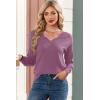 image:imageDokotoo Womens Sweaters Casual V Neck Long Sleeve Lightweight Sweaters Loose Solid Tops Pullover SweaterPurple