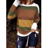 image:imageDokotoo Womens Sweaters Striped Fall Winter Outfits 2025 Crewneck Drawstring Color Block Fashion ClothingCamel