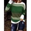 image:imageDokotoo Womens Sweaters Striped Fall Winter Outfits 2025 Crewneck Drawstring Color Block Fashion ClothingFern Green