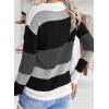 image:imageDokotoo Womens Sweaters Striped Fall Winter Outfits 2025 Crewneck Drawstring Color Block Fashion ClothingGray