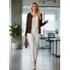 image:imageDokotoo Womens Wool Blend Lightweight Spring Business Casual Cardigan Sweaters TopsChocolate Brown