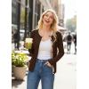 image:imageDokotoo Womens Wool Blend Lightweight Spring Business Casual Cardigan Sweaters TopsChocolate Brown