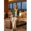 image:imageDokotoo Womens Wool Blend Lightweight Spring Business Casual Cardigan Sweaters TopsVineyard Green