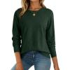 image:imageDokotoo Sweaters for Women Long Sleeve Wool Blend Crewneck Diamond Hollow Out Lightweight Soft Fall Pullover Sweater TopsBlackish Green