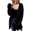 image:imageDokotoo Womens 2026 Fashion Casual Open Front Long Sleeve Chunky Cable Knit Cardigans Sweaters Outerwear Coats with PocketsBlack