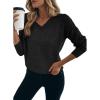 image:imageDokotoo Womens Crochet Sweaters 2025 Winter Casual Lightweight Long Sleeve Hollow Out Sweater TopsBlack