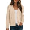 image:imageDokotoo Womens Fall Long Sleeve Lightweight 2025 VNeck Cardigan Button Down Twisted Cable Knit Shrugs SweatersApricot