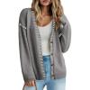 image:imageDokotoo Womens Oversized Cardigan Sweaters Casual Coats Long Sleeve Button Front Stripes Trim Fall OutfitsGray