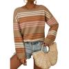 image:imageDokotoo Womens Striped Casual Sweaters 2025 Fall Trendy Loose Fit Knit Pullover TopsDesert Palm