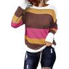 image:imageDokotoo Womens Sweaters Striped Fall Winter Outfits 2025 Crewneck Drawstring Color Block Fashion ClothingWild Ginger