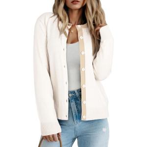 image:imageDokotoo Womens Wool Blend Lightweight Spring Business Casual Cardigan Sweaters TopsWhite