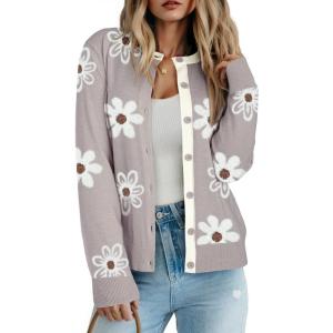 image:imageDokotoo Womens Wool Blend Lightweight Spring Business Casual Cardigan Sweaters TopsZflower White