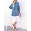 image:imageDokotoo Womens Casual Button V Neck Long Sleeve Shirts Oversized Solid Blouses TopsDark Blue
