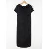 image:imageDokotoo Womens Long Shirts Casual Maxi Dress Summer Dresses Swimsuit Coverups for Women Short Sleeve Beach Dress Sundress Plus Size Black Dresses M