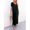 image:imageDokotoo Womens Long Shirts Casual Maxi Dress Summer Dresses Swimsuit Coverups for Women Short Sleeve Beach Dress Sundress Plus Size Black Dresses M