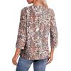 image:imageDokotoo Womens Tops Spring Summer 34 Length Sleeve Fashion TShirts V Neck Button Down Dressy Casual Loose Basic Tee BlousesFloral Multicoloured