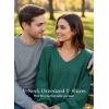 image:imageDokotoo Womens Waffle Knit Tops Fashion 2026 Long Lantern Sleeve Casual Blouses V Neck Oversized T ShirtsGreen