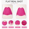 image:imageDokotoo Womens Waffle Knit Tops Fashion 2026 Long Lantern Sleeve Casual Blouses V Neck Oversized T ShirtsHot Pink