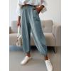 image:imageDokotoo Womens Wide Leg Casual Pants for Summer Spring Cotton Baggy Loose Lounge Harem Pants Comfort Vacation OutfitsMineral Blue