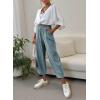 image:imageDokotoo Womens Wide Leg Casual Pants for Summer Spring Cotton Baggy Loose Lounge Harem Pants Comfort Vacation OutfitsMineral Blue