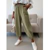 image:imageDokotoo Womens Wide Leg Casual Pants for Summer Spring Cotton Baggy Loose Lounge Harem Pants Comfort Vacation OutfitsMoss Green