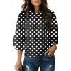 image:imageDokotoo Womens Blouses Dressy Casual Boat Neck Flowy Chiffon Blouses Poncho Batwing TopsA Polka Dot Black