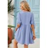 image:imageDokotoo Summer Dresses for Women 2026 Casual V Neck Bow Tie Short Sleeve Empire Waist ALine Mini DressBlue