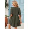 image:imageDokotoo Summer Dresses for Women 2026 Casual V Neck Bow Tie Short Sleeve Empire Waist ALine Mini DressGreen