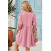 image:imageDokotoo Summer Dresses for Women 2026 Casual V Neck Bow Tie Short Sleeve Empire Waist ALine Mini DressPink