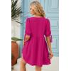 image:imageDokotoo Summer Dresses for Women 2026 Casual V Neck Bow Tie Short Sleeve Empire Waist ALine Mini DressRose Red
