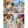 image:imageDokotoo Womens Summer Tops 2026 Colorblock V Neck Short Sleeve T Shirts Dressy Casual Clothes Vacation OutfitsApricot