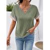 image:imageDokotoo Womens Summer Tops 2026 Colorblock V Neck Short Sleeve T Shirts Dressy Casual Clothes Vacation OutfitsArmy Green