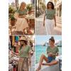 image:imageDokotoo Womens Summer Tops 2026 Colorblock V Neck Short Sleeve T Shirts Dressy Casual Clothes Vacation OutfitsArmy Green