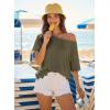 image:imageDokotoo Womens Summer Tops 2026 Oversized Short Sleeve Shirts Casual Loose Lace Patchwork Tshirt Fashion OutfitsArmy Green