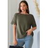 image:imageDokotoo Womens Summer Tops 2026 Oversized Short Sleeve Shirts Casual Loose Lace Patchwork Tshirt Fashion OutfitsArmy Green