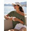 image:imageDokotoo Womens Summer Tops 2026 Oversized Short Sleeve Shirts Casual Loose Lace Patchwork Tshirt Fashion OutfitsArmy Green