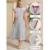 image:imageDokotoo Womens Dresses 2026 Summer VNeck Ruffle Cap Sleeve Empire Waist Flowy Striped Beach Midi Maxi Dress with PocketsBlack Stripered