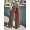 image:imageDOKOTOO Womens Casual High Waisted Jeans Stretch Button Wide Leg Loose Denim Pants with PocketsCoffee