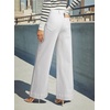 image:imageDOKOTOO Womens Casual High Waisted Jeans Stretch Button Wide Leg Loose Denim Pants with PocketsCream White