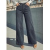 image:imageDOKOTOO Womens Casual High Waisted Jeans Stretch Button Wide Leg Loose Denim Pants with PocketsDirty Blue