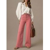 image:imageDOKOTOO Womens Casual High Waisted Jeans Stretch Button Wide Leg Loose Denim Pants with PocketsPeach Blossom